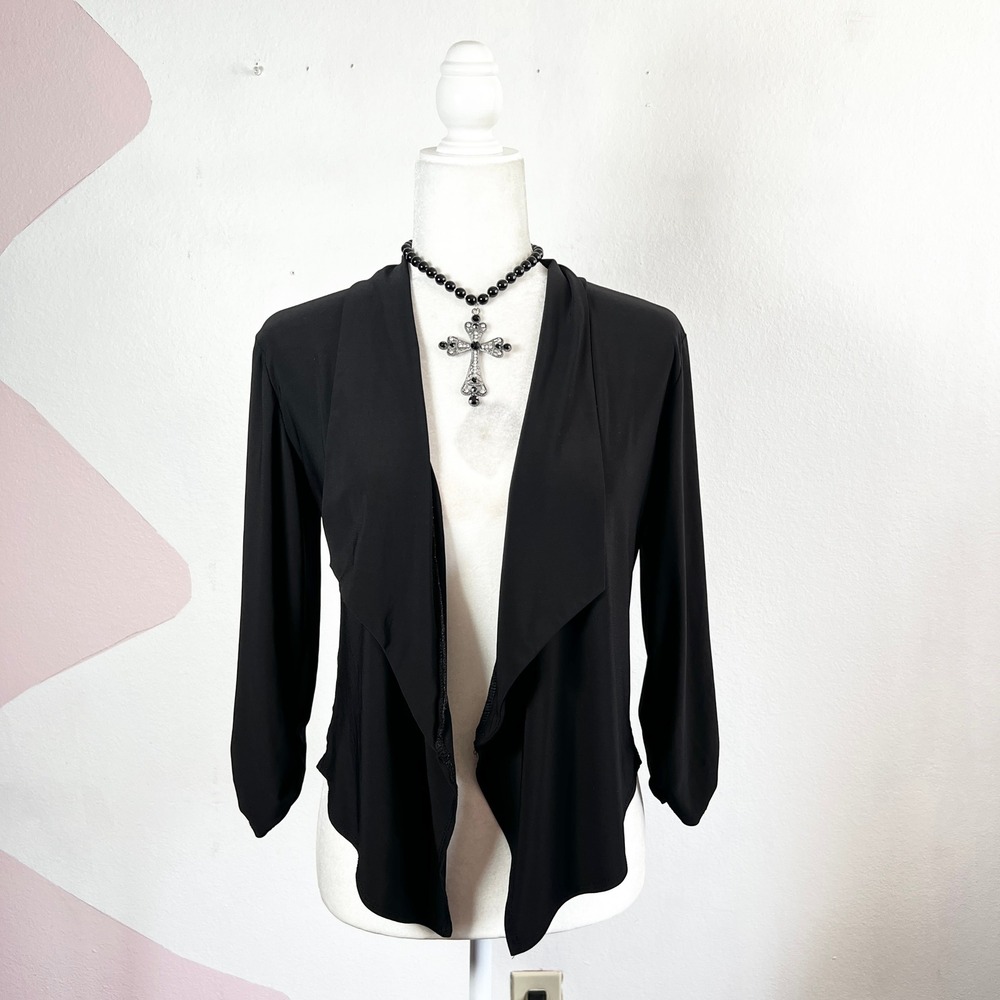 Vintage Black Bolero Cardigan Sz‎ Medium Y2K 2000s 90s Victorian Gothic